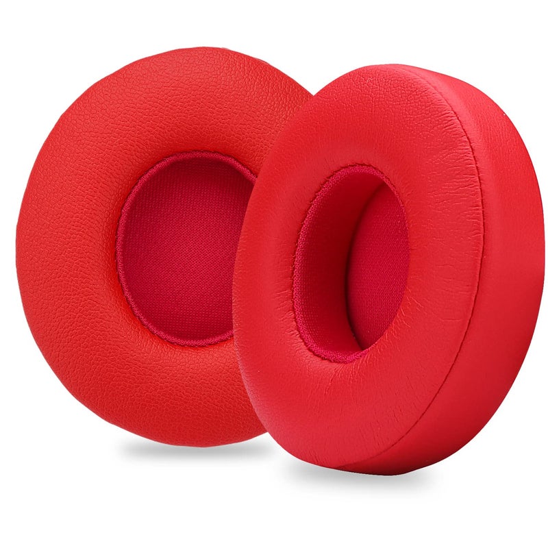 YOCOWOCO Replacement Ear Pads for Beats Solo 2 & Solo 3 Wireless On-Ear Headphones, Solo2 & Solo3 Earpads Cushions with Noise Isolation Memory Foam and Softer Protein Leather, Red - Image 1